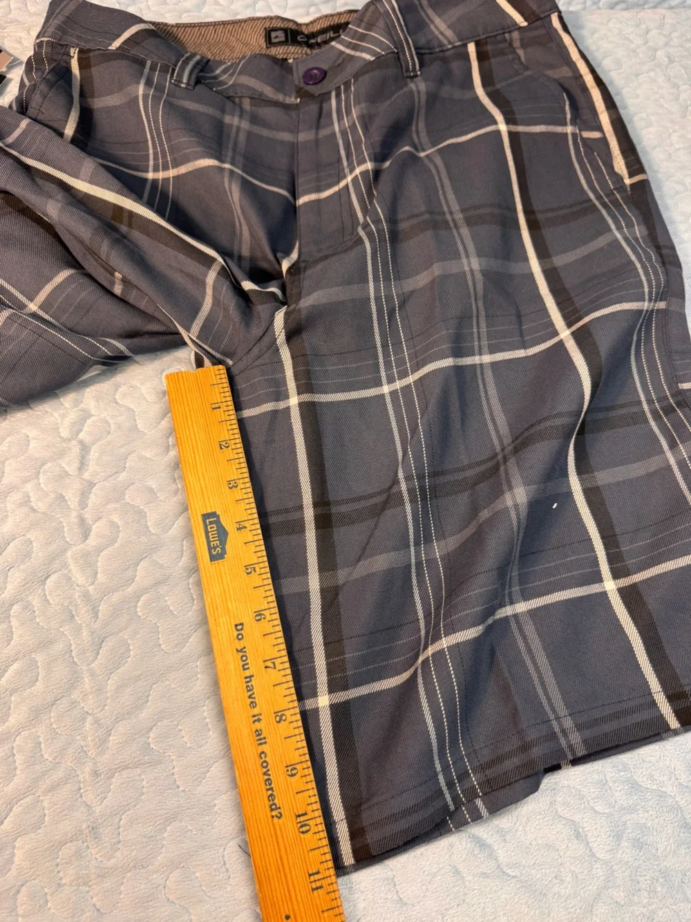 Quiksilver Charcoal and Beige Plaid Swim Shorts - Picture 6 of 12